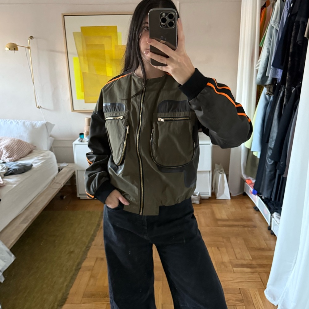 PE Nation khaki bomber jacket